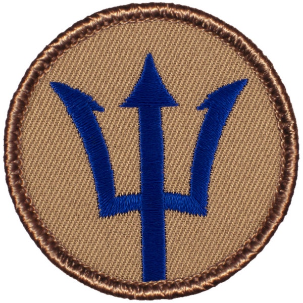 Trident Symbol Patch - 2 Inch Diameter Embroidered Patch