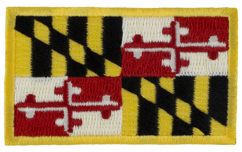 Maryland State Flag Patch 1 1/2 x 2 1/2 Full Color Embroidered Patch image 1