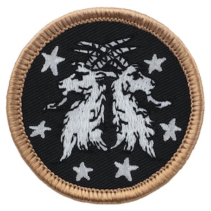Goat Crest in Space Patch - 2 Inch Diameter Embroidered Patch