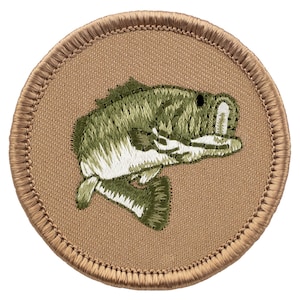 Large-Mouthed Bass Patch - 2 Inch Diameter Embroidered Patch