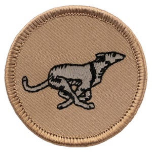 Greyhound Patch (E96) - 2 Inch Diameter Embroidered Patch