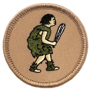 Caveman Patch 2 Inch Diameter Embroidered Patch