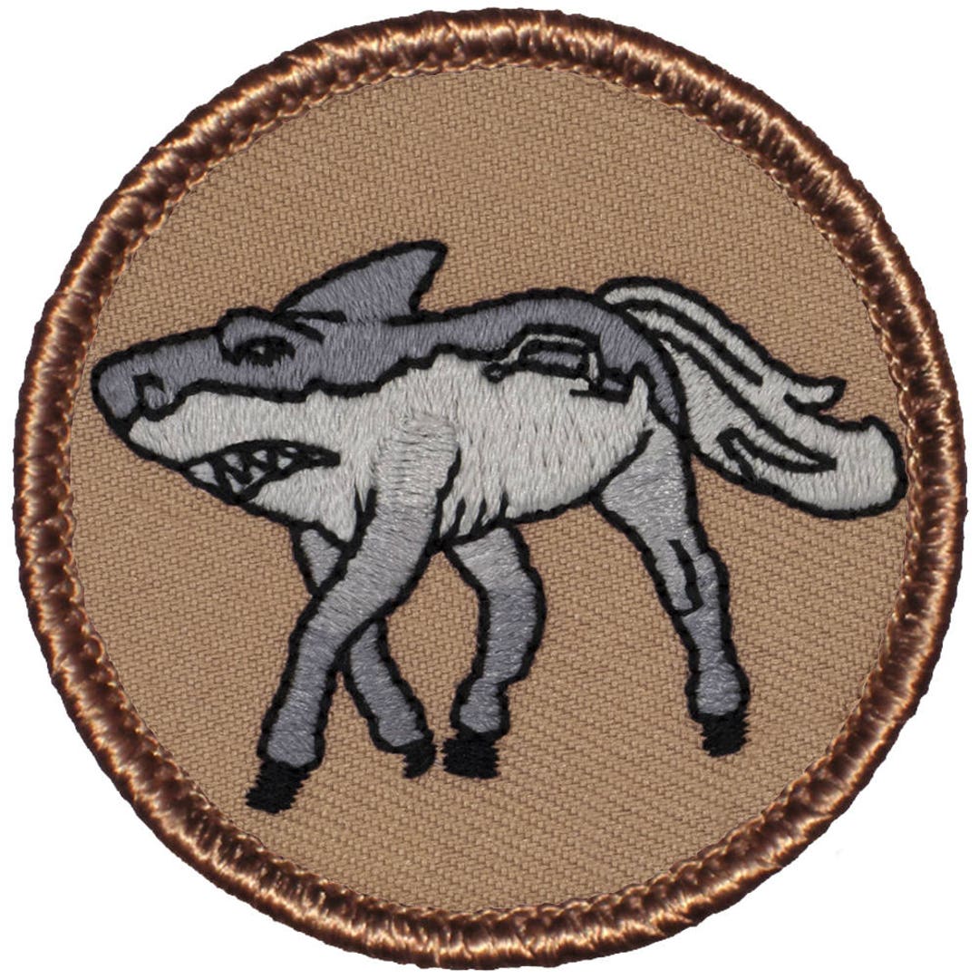 Land Shark Patch 835 2 Inch Diameter Embroidered Patch Etsy