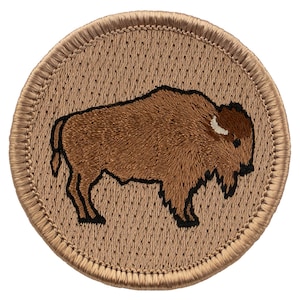 Bison Patch 2 Inch Diameter Embroidered Patch