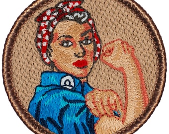 Rosie the Riveter Patch - 2 Inch Diameter Embroidered Patch