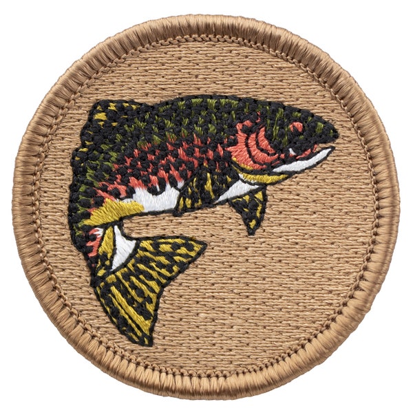 Rainbow Trout Patch (298) 2 Inch Diameter Embroidered Patch