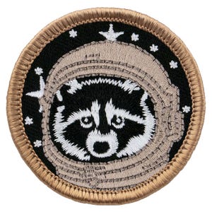 Space Raccoon Patch - 2 Inch Diameter Embroidered Patch