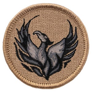 Shadow Phoenix Patch - 2 Inch Diameter Embroidered Patch