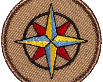 Compass Patch (358) 2 Inch Diameter Embroidered Patch