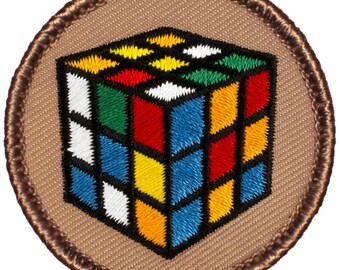 Puzzle Cube Patch (707) 2 Inch Diameter Embroidered Patch