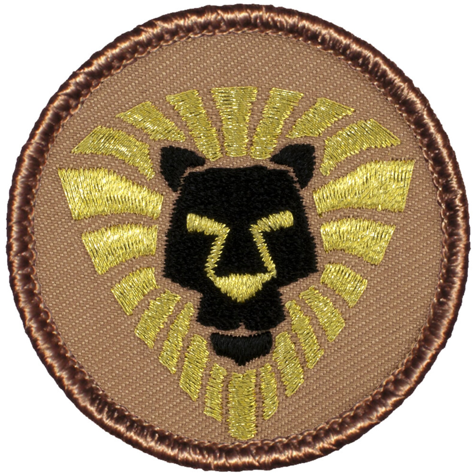 Gold Lion Patch 734 2 Inch Diameter Embroidered Patch Etsy