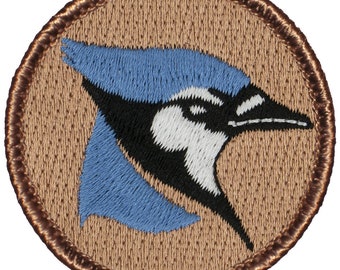 Blue Jay Patch - 2 Inch Diameter Embroidered Patch