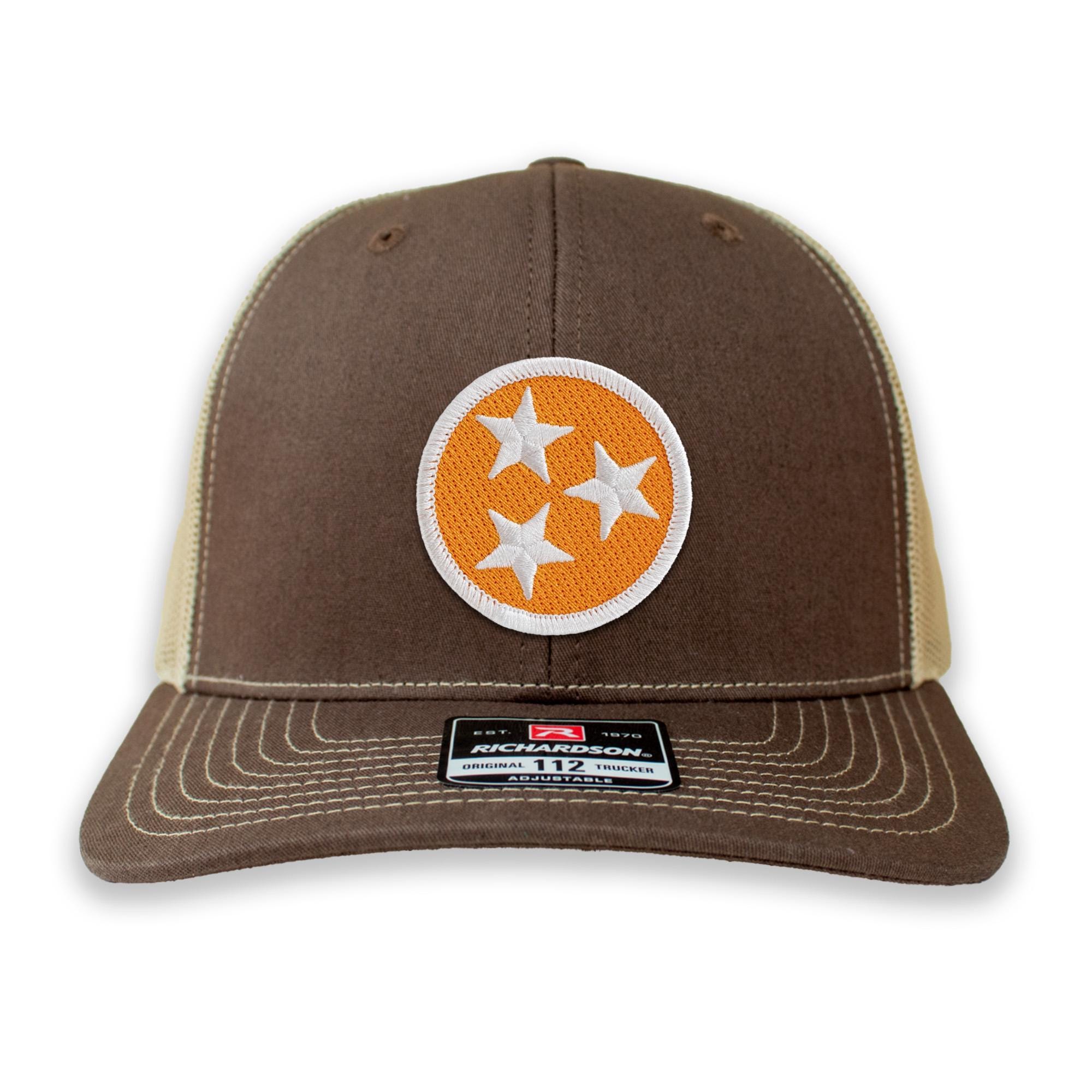 Orange Tennessee Tristar Ball Cap - Embroidered Patch - Cap or