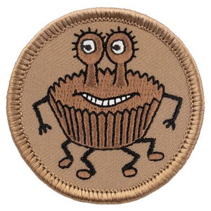 Peanut Butter Cup Patch - 2 Inch Diameter Embroidered Patch