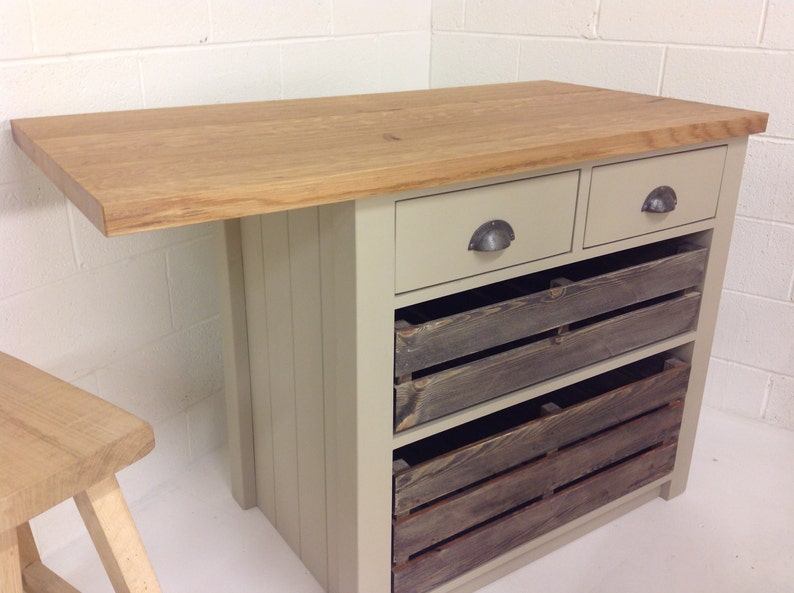 Kitchen Island with Oak Worktop / Breakfast Bar Etsy