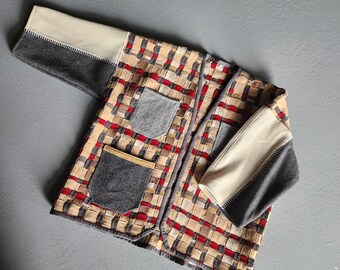 Reduced Price - One of a Kind Woven Wool Mill End Jacket