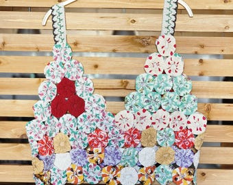 Vintage Upcycled Yo-Yo Quilt Tank Top