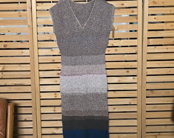 One of a Kind Hand Crochet V-Neck Ombre Dress