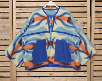 One of a Kind Vintage Heavyweight Blanket Upcycle Jacket