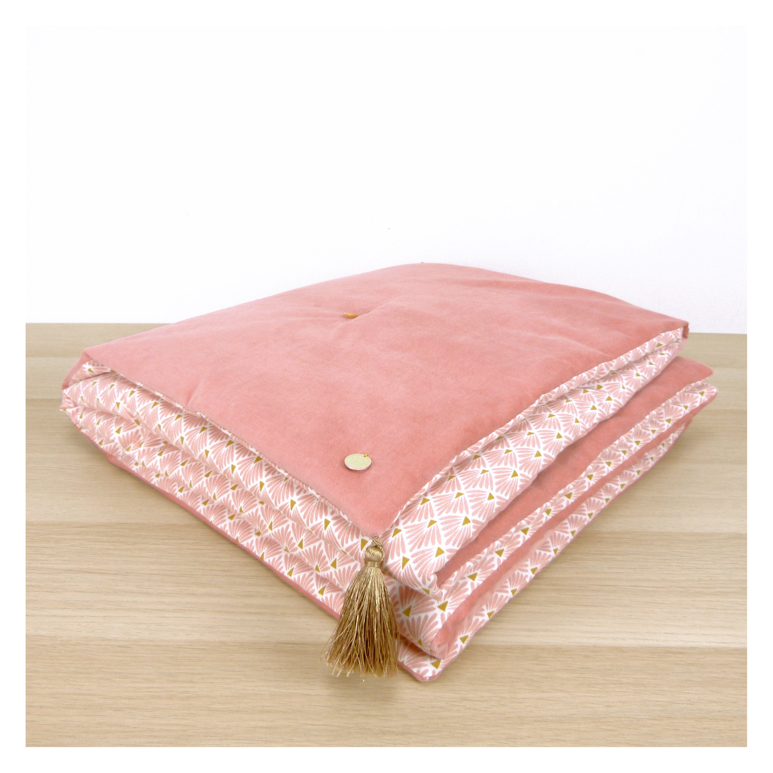 Couverture/Édredon Bébé en Velours Rose Blush