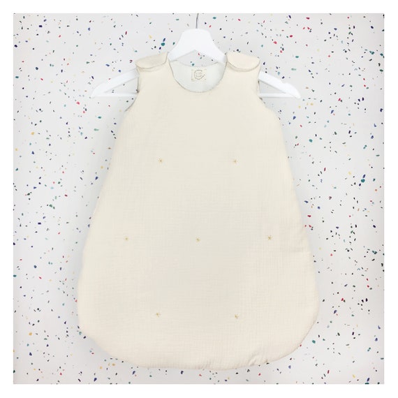 Gigoteuse Naissance Vanille En Double Gaze De Coton Brodee Etsy