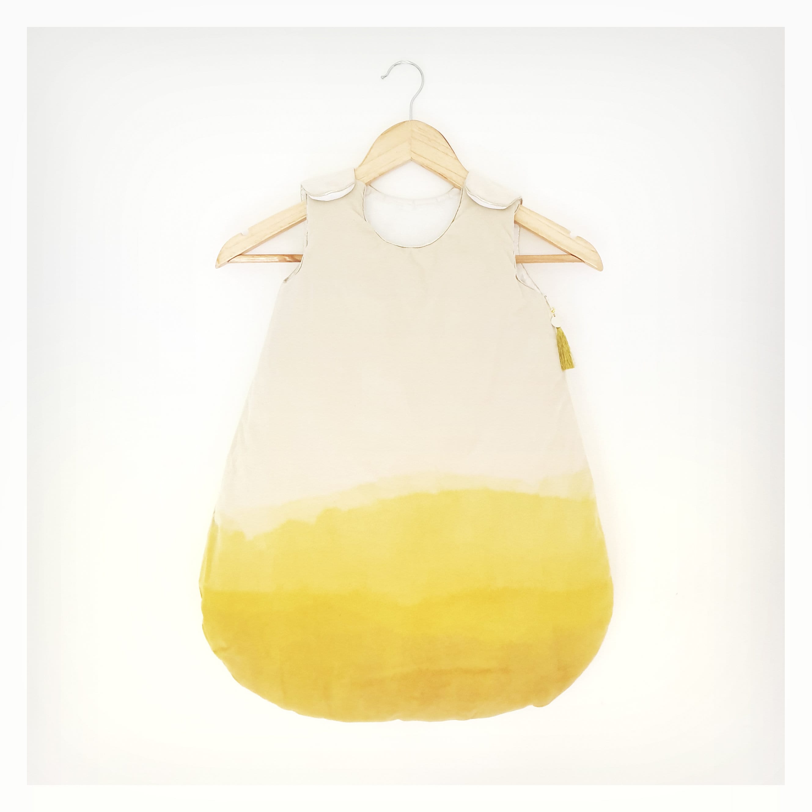 Gigoteuse en Velours Teint Dip & Dye Jaune - Teinture Végétale