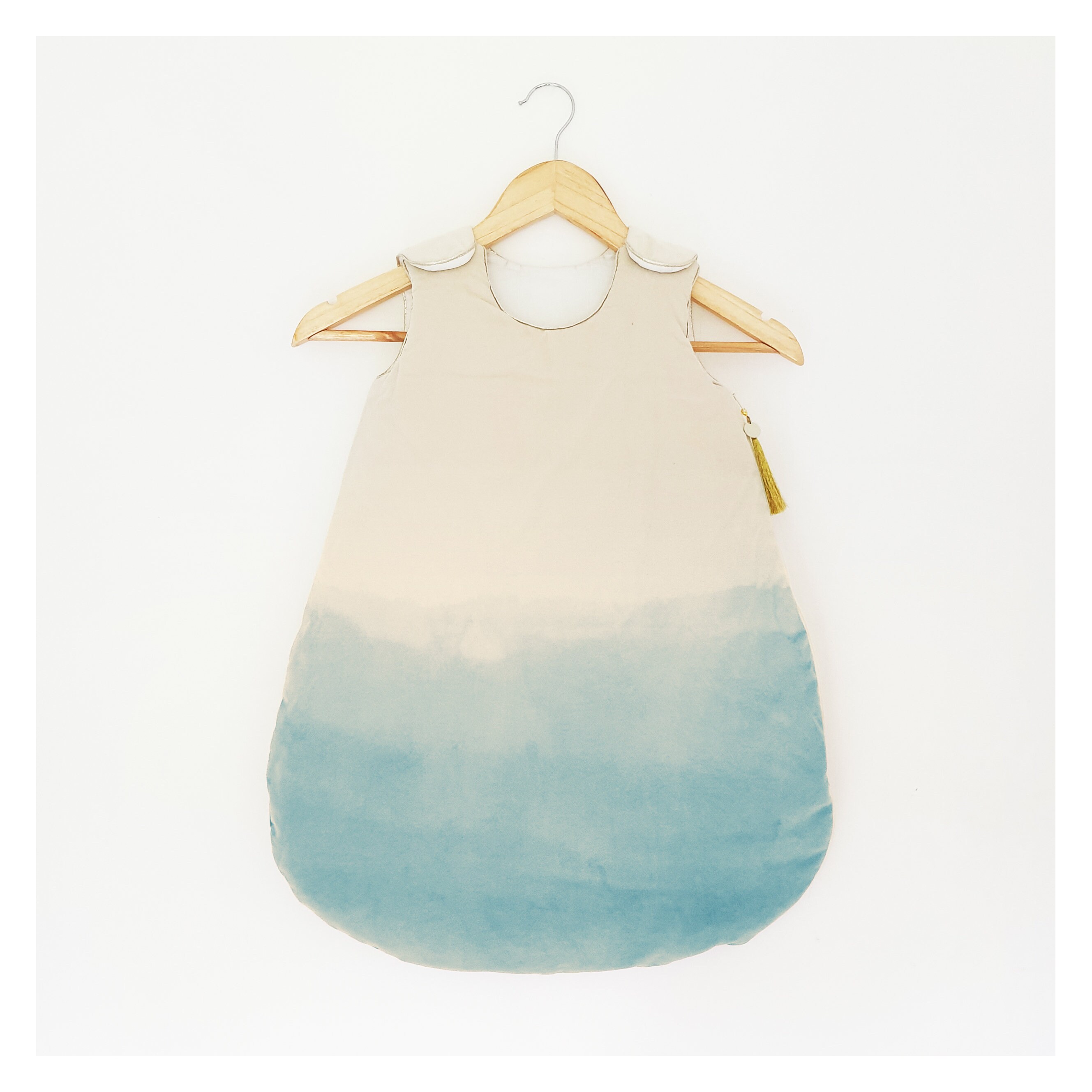 Gigoteuse en Velours Teint Dip & Dye Bleue - Teinture Végétale