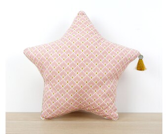 Blush Pink Scandinavian print star cushion