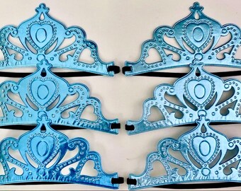 Princess Crown Craft Kit - Blue Only – 12 Foam Crowns with Self-Adhesive Gems & Pre-Attached Elastic | Princess Party Activity