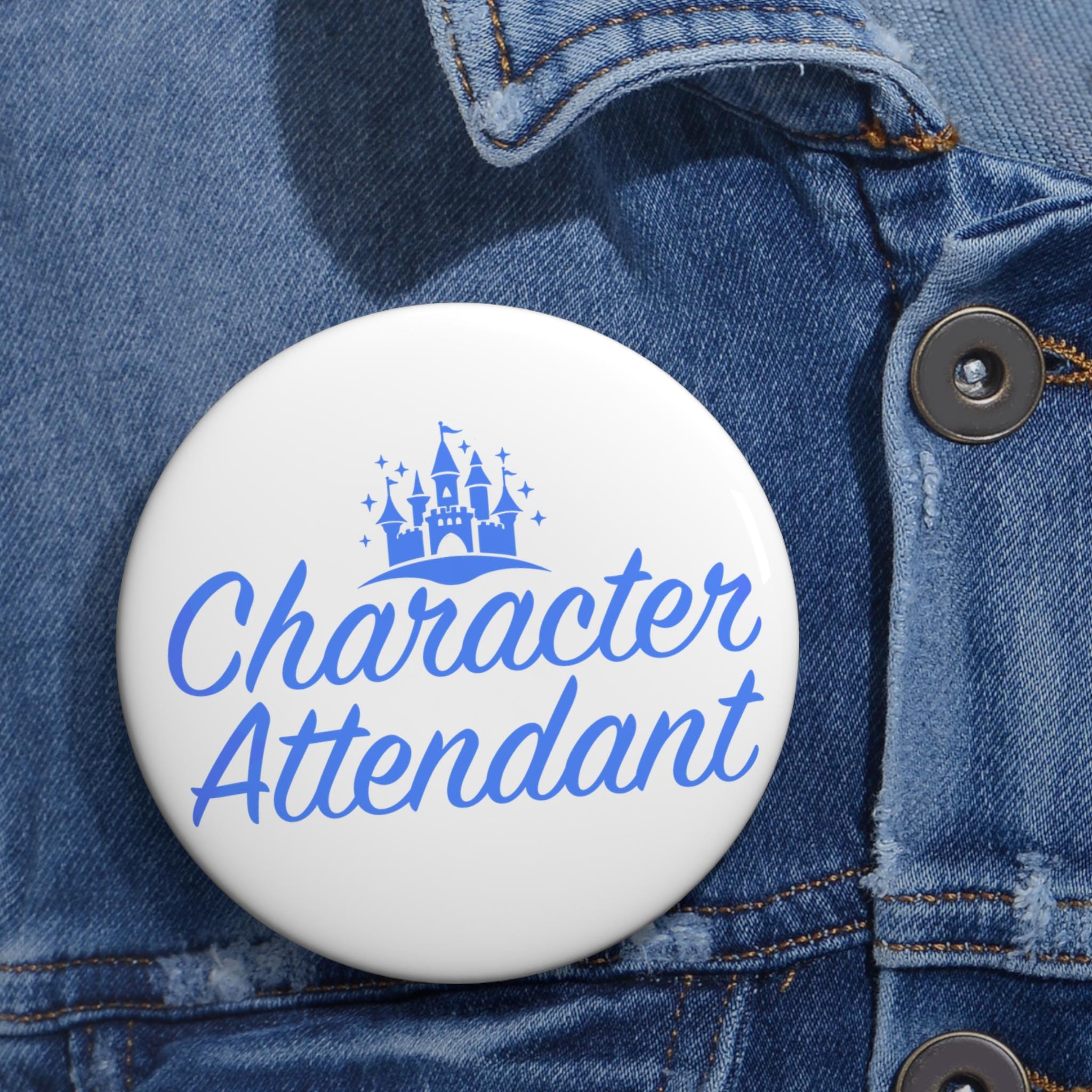 Character Attendant Pin Button Name Tag | Professional Party Performer ...