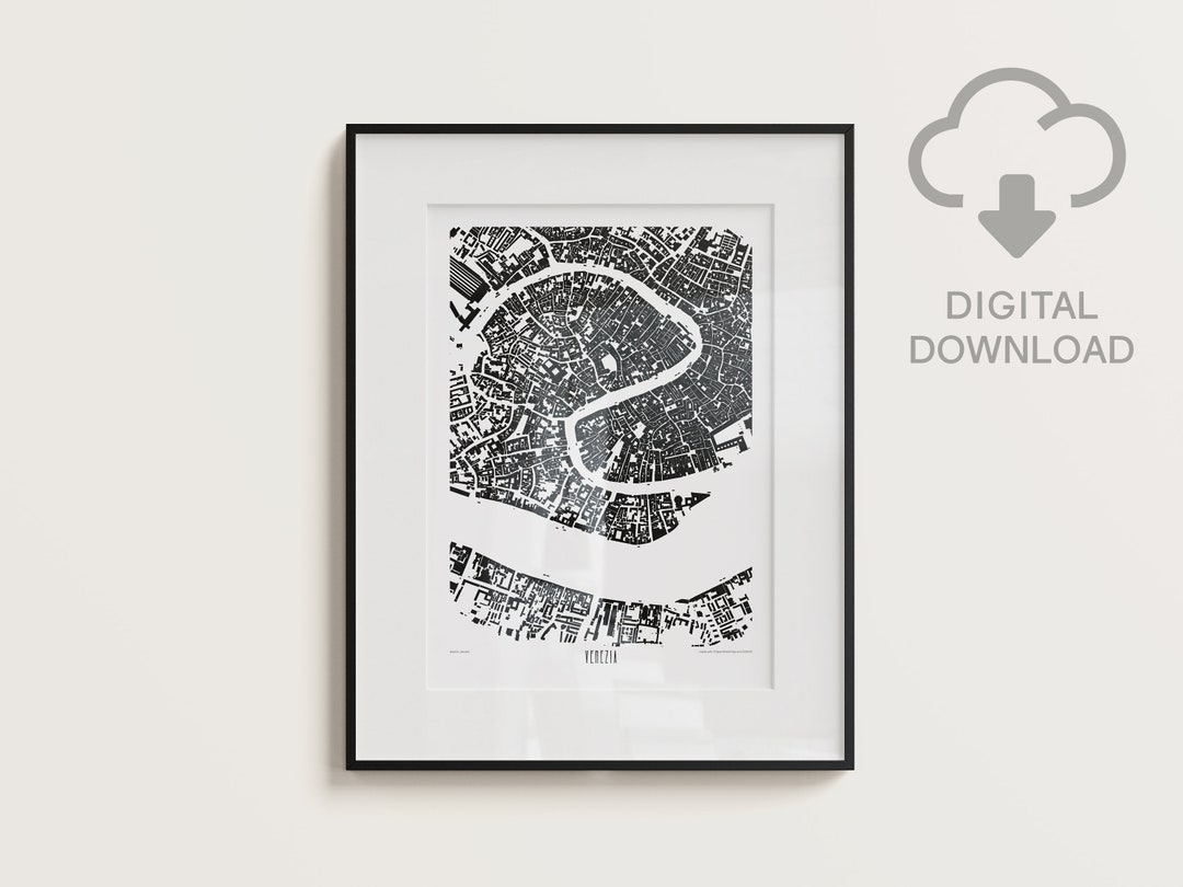 VENICE Printable Map / Digital City Map, Printable Wall Poster, Wall ...
