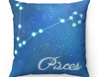 Pisces Zodiac Throw Pillow