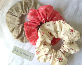 Pride and Prejudice Scrunchie Set: Regencycore Floral Hair Accessories
