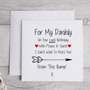 Carte d'anniversaire pour papa, cadeau pour la première fois, futur papa, baby bump