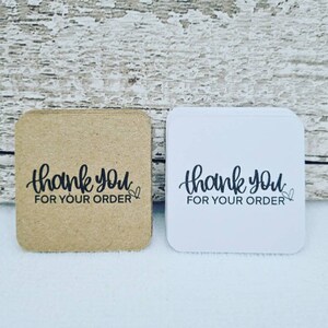 25x mini thank you for your order mini cards, business stationery, thank you cards, handmade with love