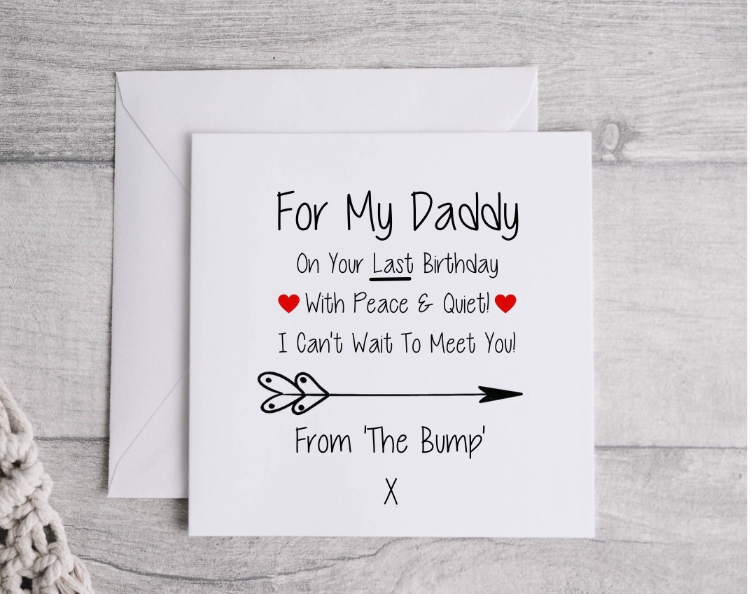 Birthday Card for Daddy From the Bump, First Time Daddy Gift, Dad to Be