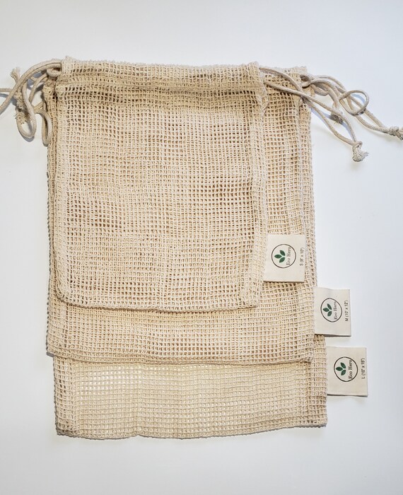 Mesh Veggie Beutel Wiederverwendbare Snacktasche Bio Baumwolle Produzieren Taschen 3er Set Plastikfreie Einkaufstuten Lebensmittel Aufbewahrungstasche Etsy