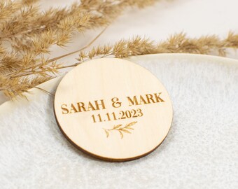 Wood Favors For Guests - Wedding Magnets - Custom Engraved Favors for Guests - Personalized Party Favors - Wedding Magnet Favors