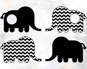 Download Elephant monogram frame svg Chevron elephant monogram | Etsy