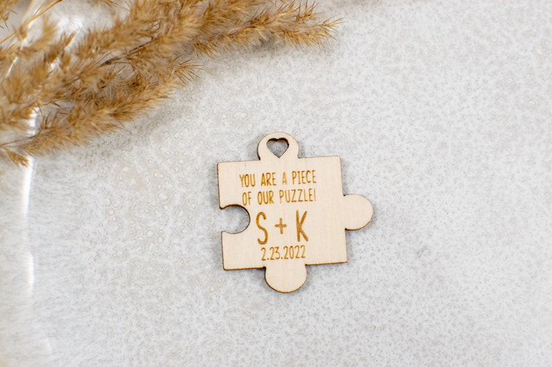 Puzzle Shaped Tag Puzzle Shaped Thank you Favor Custom Thank you Tags Gift Favors for Guests Personalized Gift Thank You Tags image 3