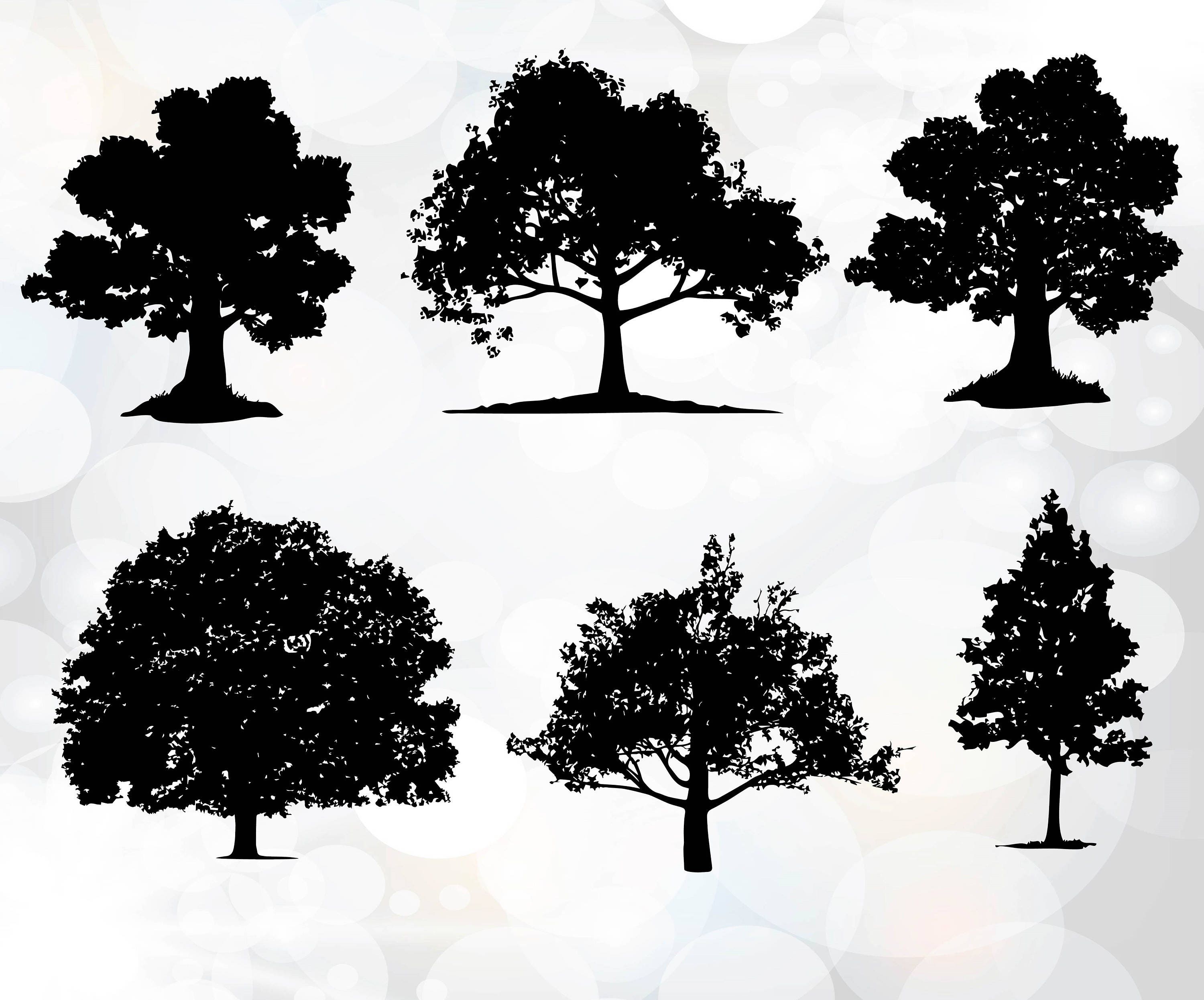 Tree Silhouette Svgs 2 Tree Svg Cutting Templates Images and Photos