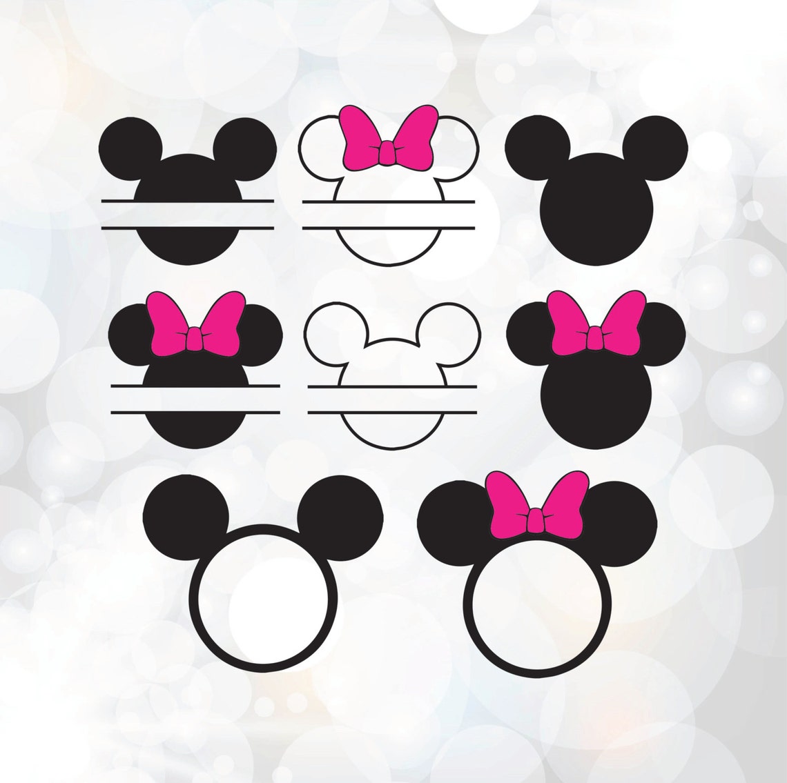 Minnie Mouse Monogram SVG Disney Monogram Files Mickey | Etsy
