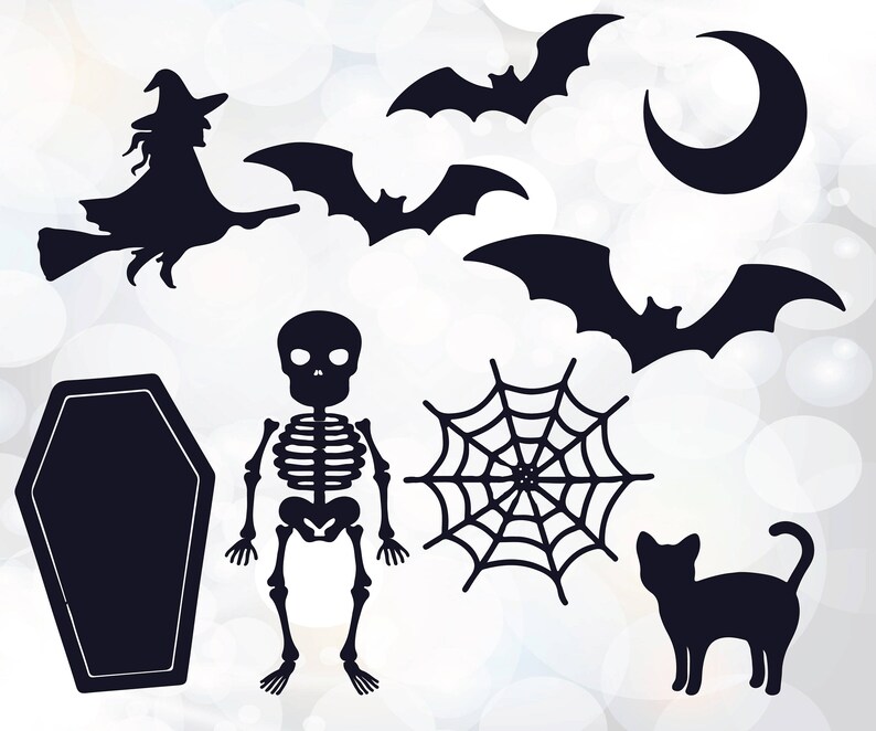 Download Halloween Elements Svg Cut Files Spider Web Svg Skeleton Etsy PSD Mockup Templates