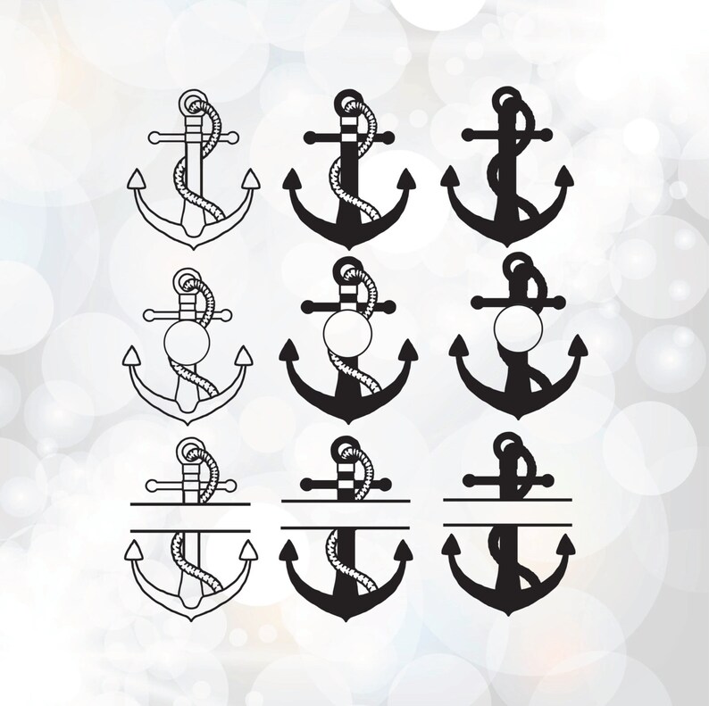 Download Anchor Svg bundle Anchor Monogram frame Svg Clipart | Etsy