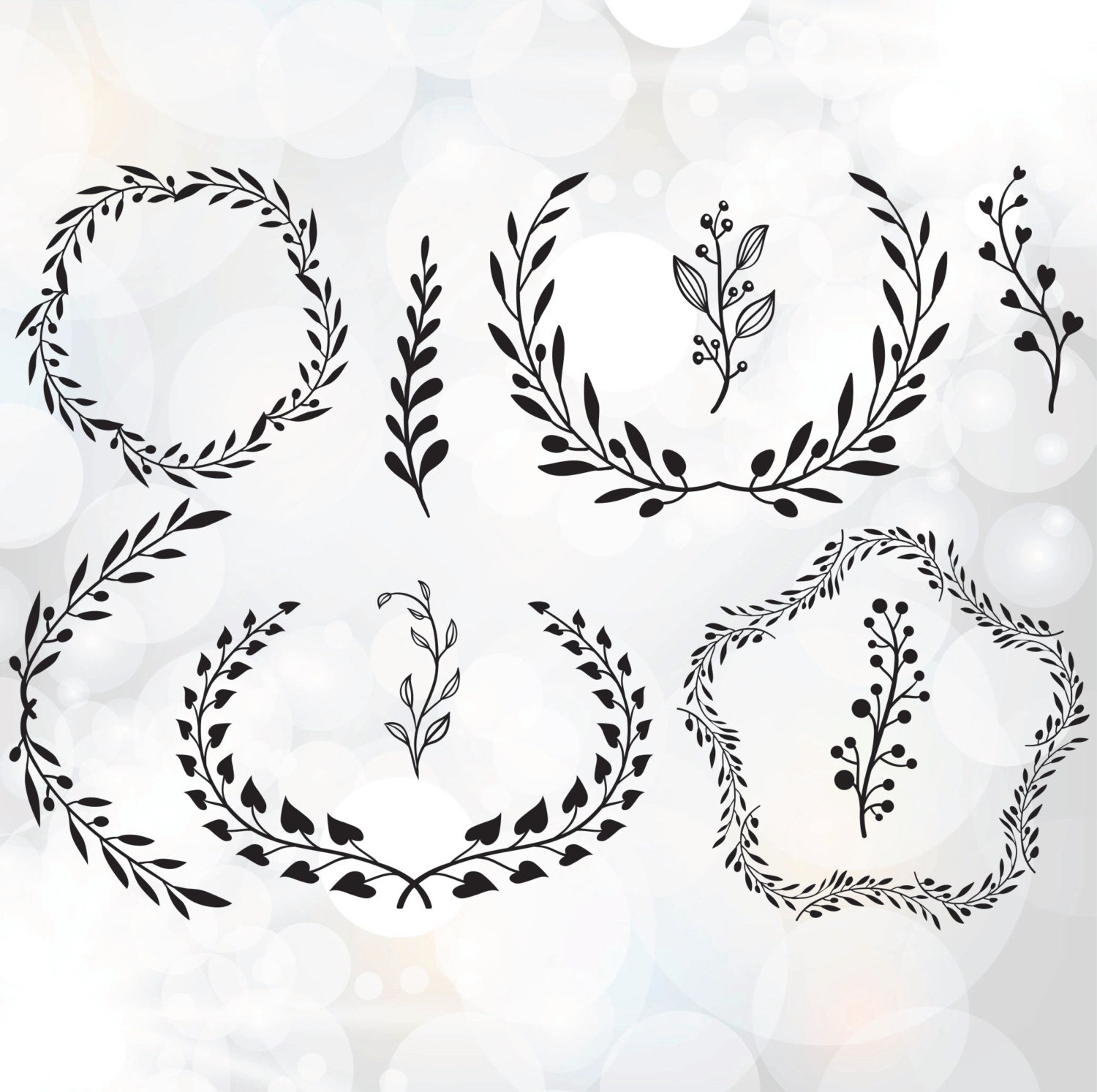 Laurel Leaf Wreath Svg Laurel Branch Clipart Laurel Wreath Etsy