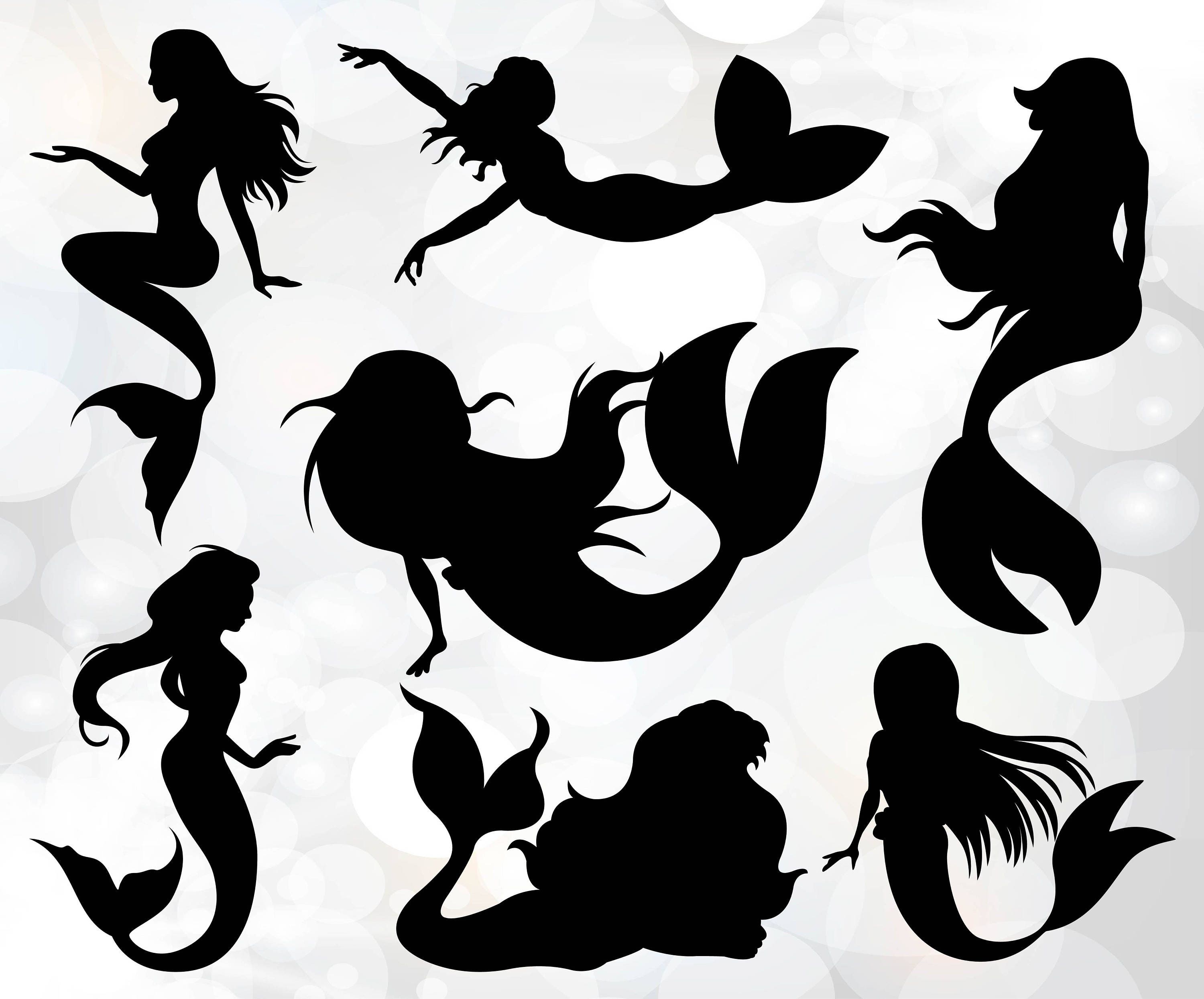 Download Mermaid svg Mermaid Clipart silhouette collection Mermaid ...