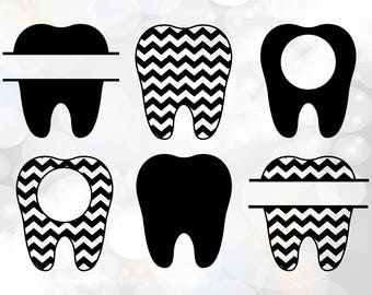 Tooth svg, tooth monogram svg, tooth fairy clipart, teeth digital download svg, eps, dxf, Dentist SVG Dental Monogram Frame Set, Doctor svg