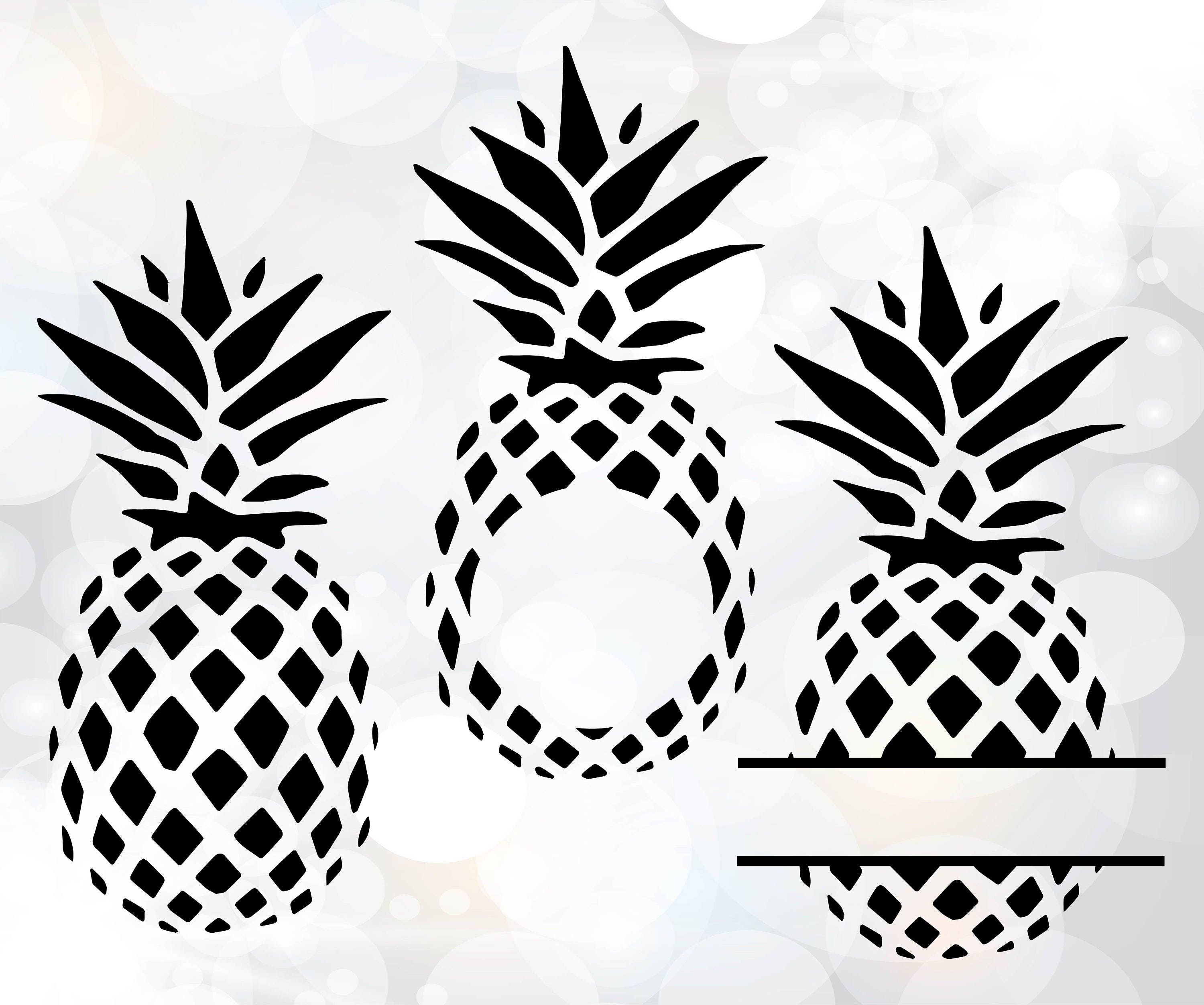 Split Monogram Pineapple Svg Split Monogram Frame Svg Silhouette Cricut ...