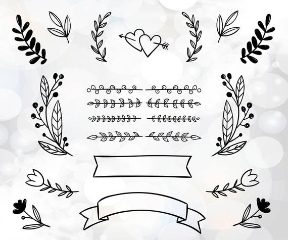Download Floral Elements Collection Floral Svg Diy Wedding Etsy
