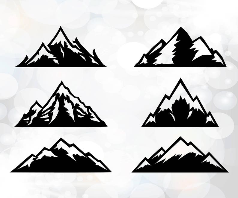 Download Mountain Svg Mountain Clipart Silhouette Cut Files | Etsy